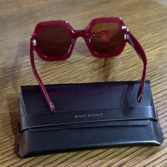 Isabel Marant Dark Red Geometric Sunglasses - Picture 5 of 5